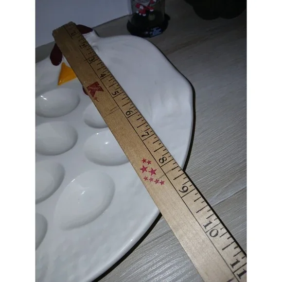 Treasure Craft Chicken Shaped Serving Platter Deviled Eggs Easter USA Vintage - Picture 4 of 13